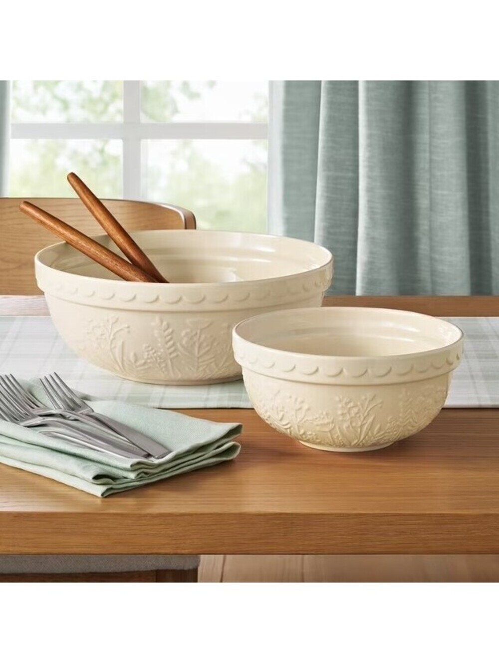 Member's Mark 2 Piece Floral Ceramic Prep + Serving Bowls w/ Lids